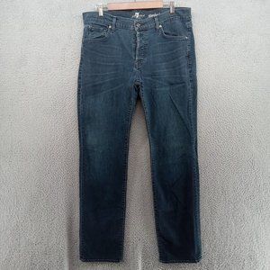 7 For All Mankind Jeans Mens Size 34 Slate Blue Standard Fit Button‎ Fly